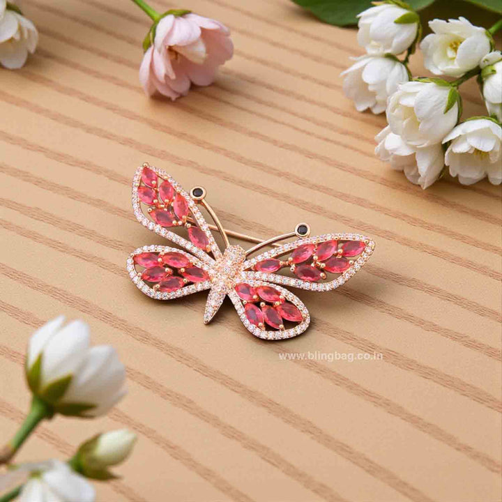 Pink Prism Butterfly Brooch