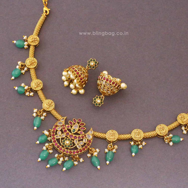Prismatic Chandikai  Temple Jewellery Set - New Arrival