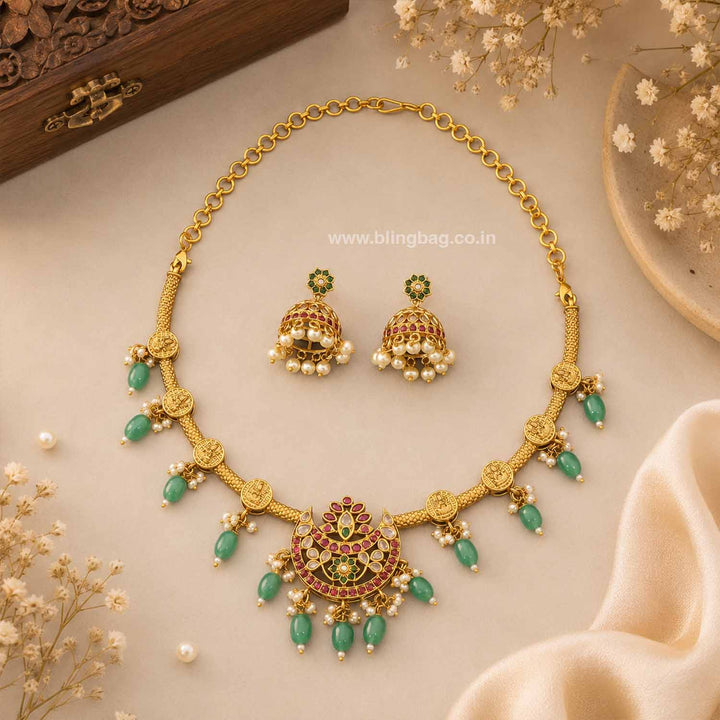Prismatic Chandikai  Temple Jewellery Set - New Arrival