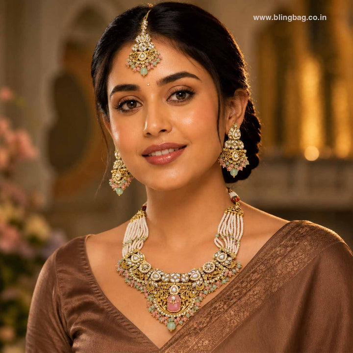 Prismatic Mayurika Kundan Jewellery Set