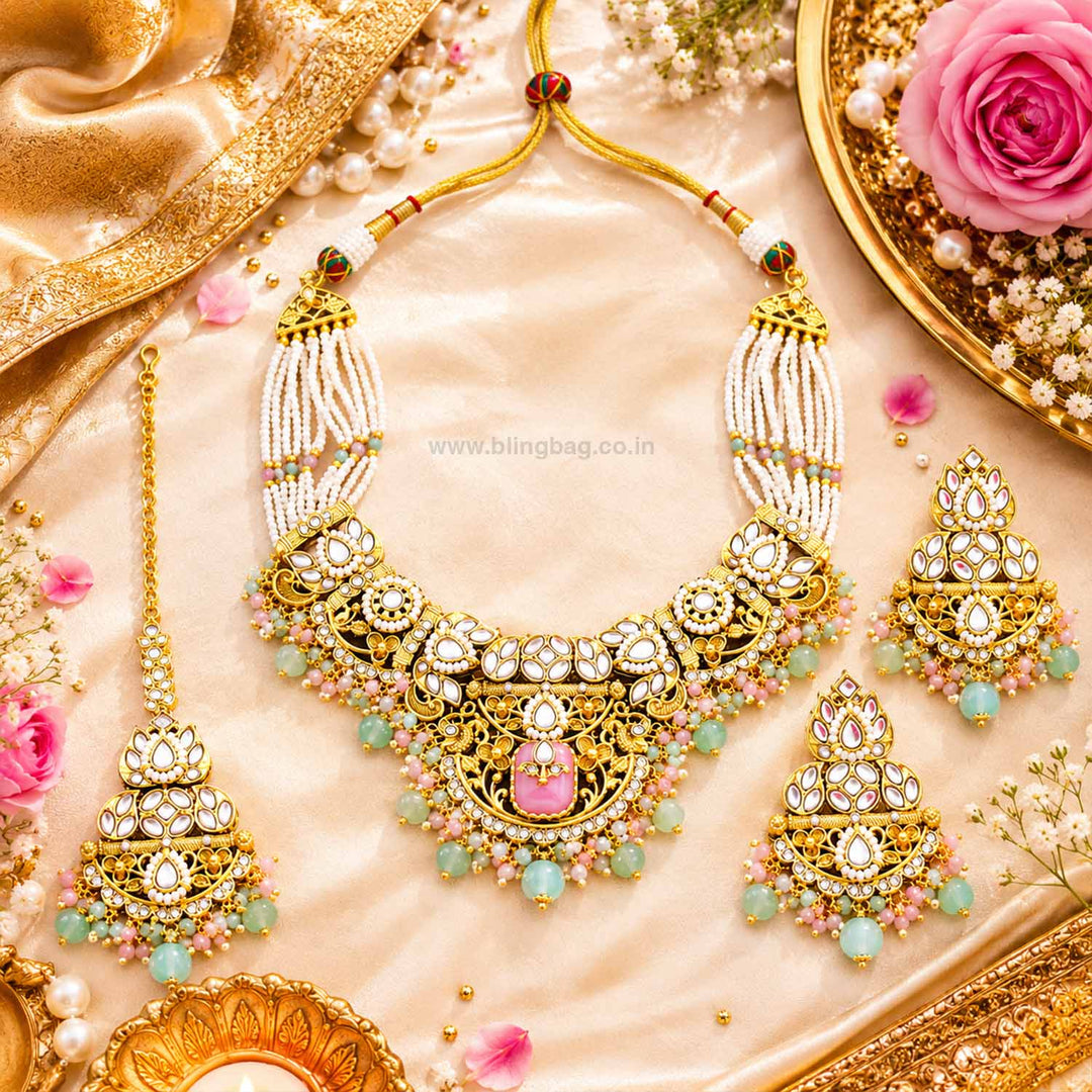 Prismatic Mayurika Kundan Jewellery Set