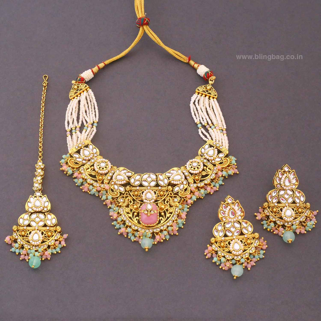 Prismatic Mayurika Kundan Jewellery Set