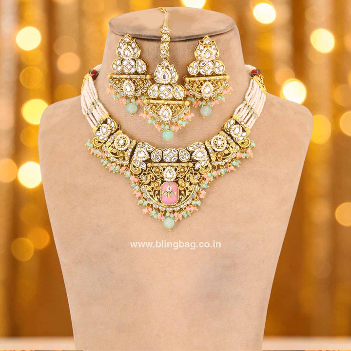 Prismatic Mayurika Kundan Jewellery Set