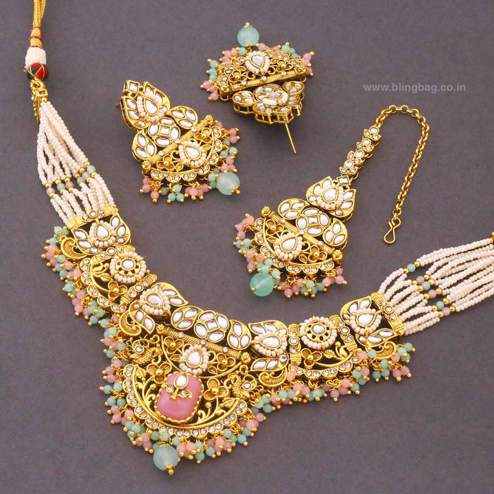 Prismatic Mayurika Kundan Jewellery Set
