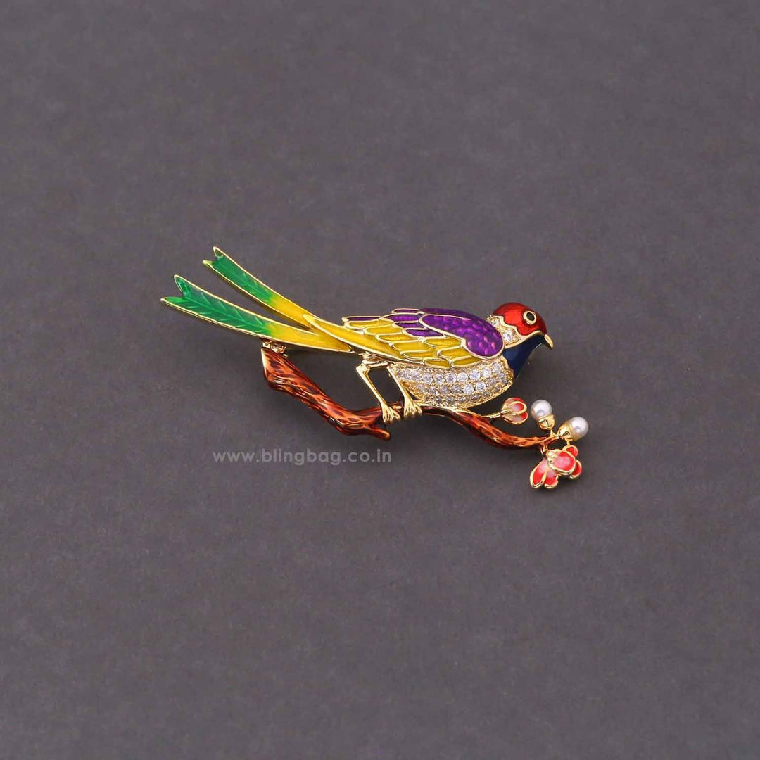 Prismatic Parrot Brooch