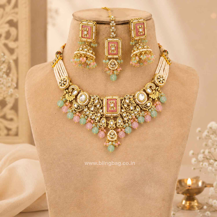 Prismatic Pashmora Kundan Jewellery Set