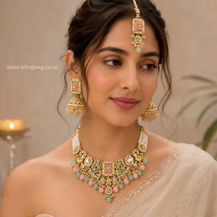 Prismatic Pashmora Kundan Jewellery Set