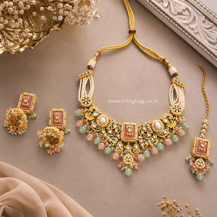 Prismatic Pashmora Kundan Jewellery Set