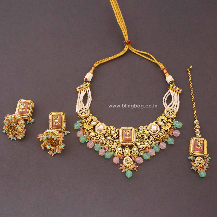 Prismatic Pashmora Kundan Jewellery Set