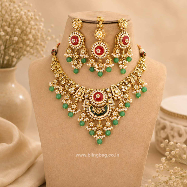 Prismatic Rangpankh Kundan Jewellery Set