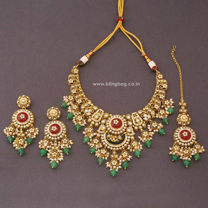 Prismatic Rangpankh Kundan Jewellery Set