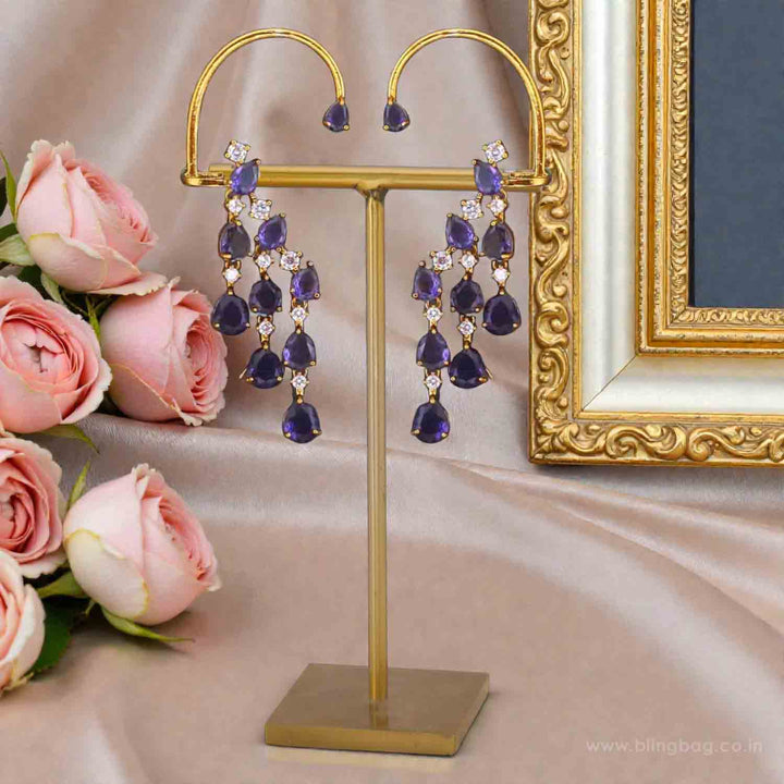 Purple Aksa Victorian Cuff Earrings
