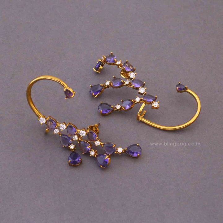Purple Aksa Victorian Cuff Earrings