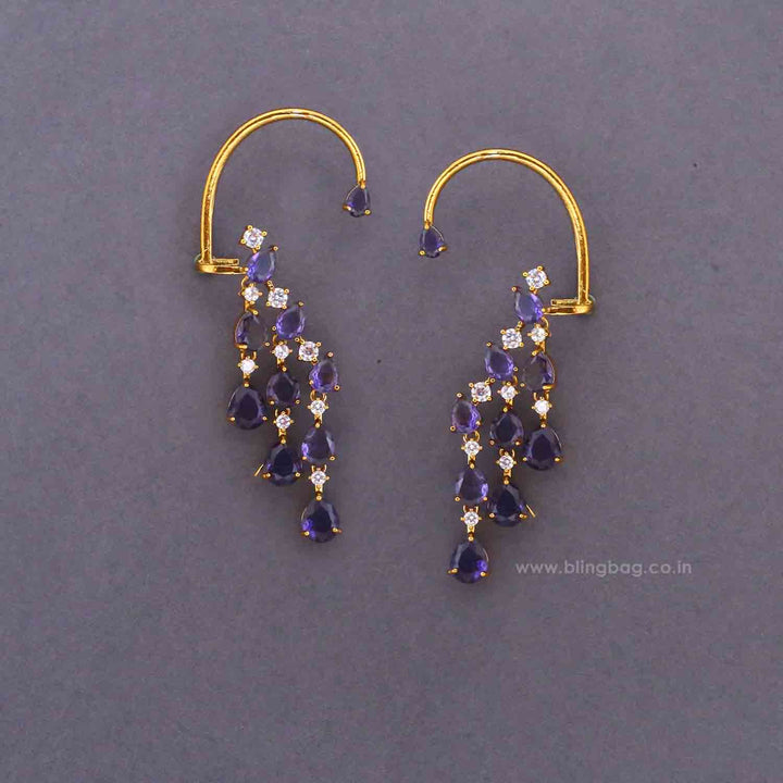 Purple Aksa Victorian Cuff Earrings