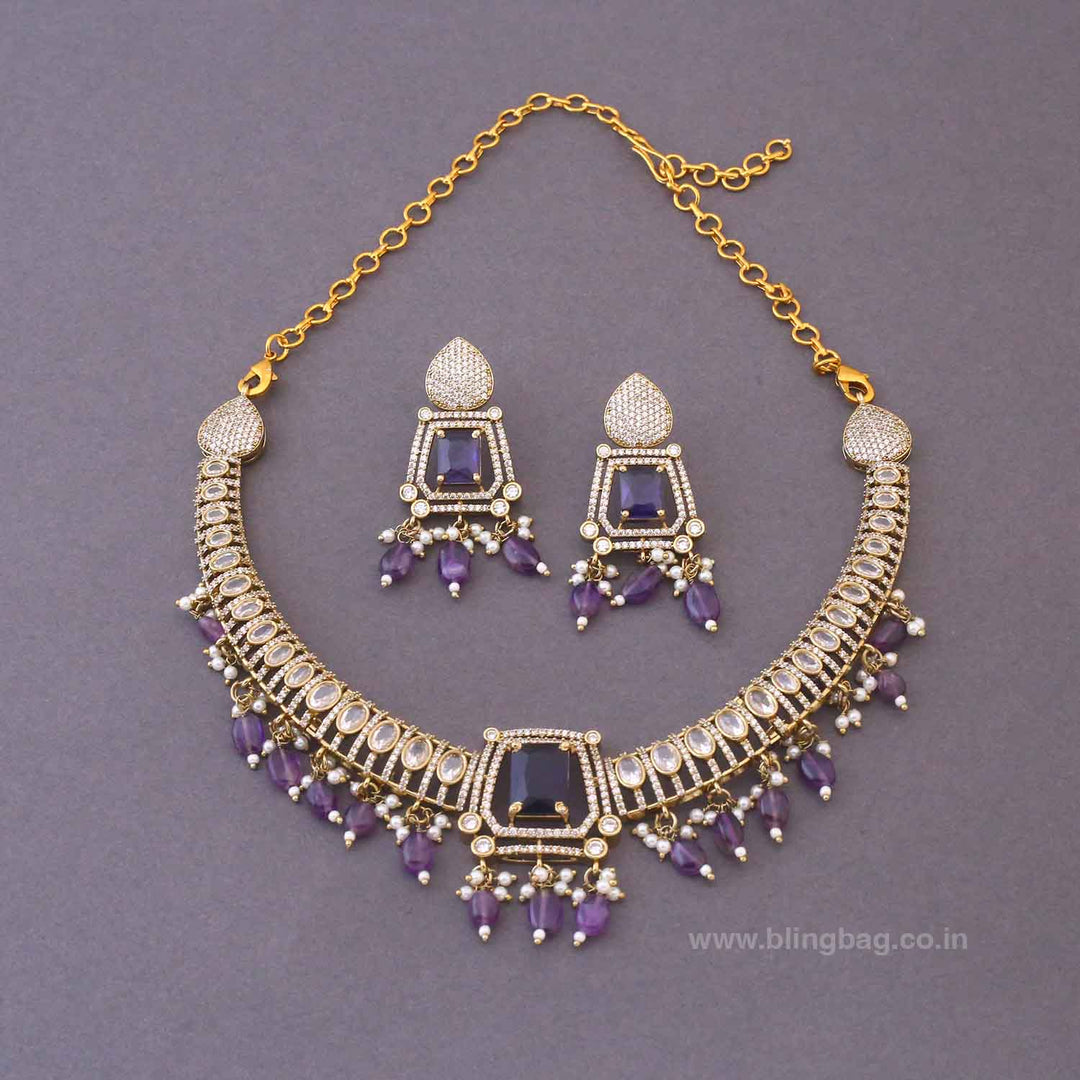 Purple Alicejoy Victorian Jewellery Set- New Arrival