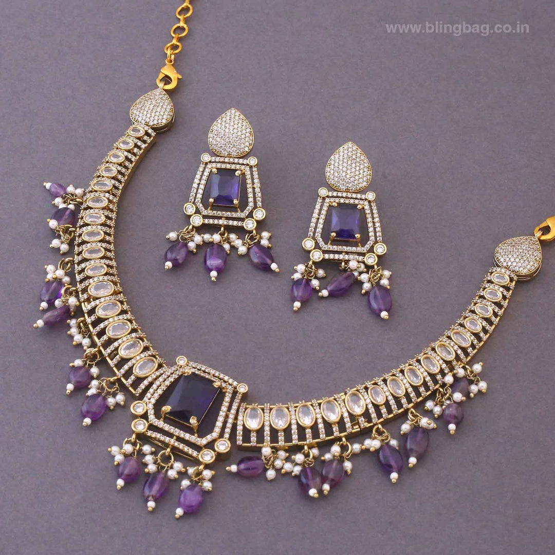 Purple Alicejoy Victorian Jewellery Set- New Arrival