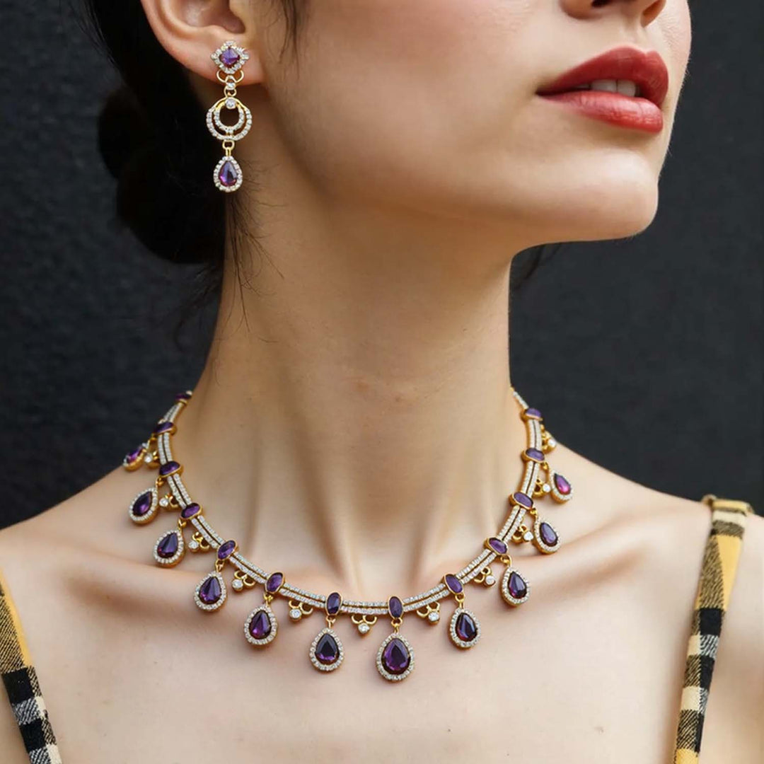 Purple Blessi Victorian Jewellery Set - New Arrival