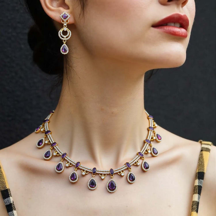 Purple Blessi Victorian Jewellery Set - New Arrival