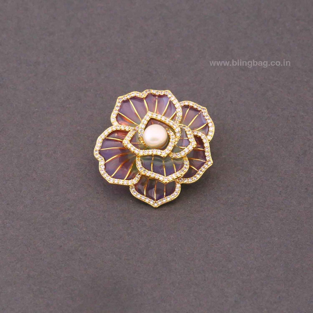 Purple Dewdrop Brooch