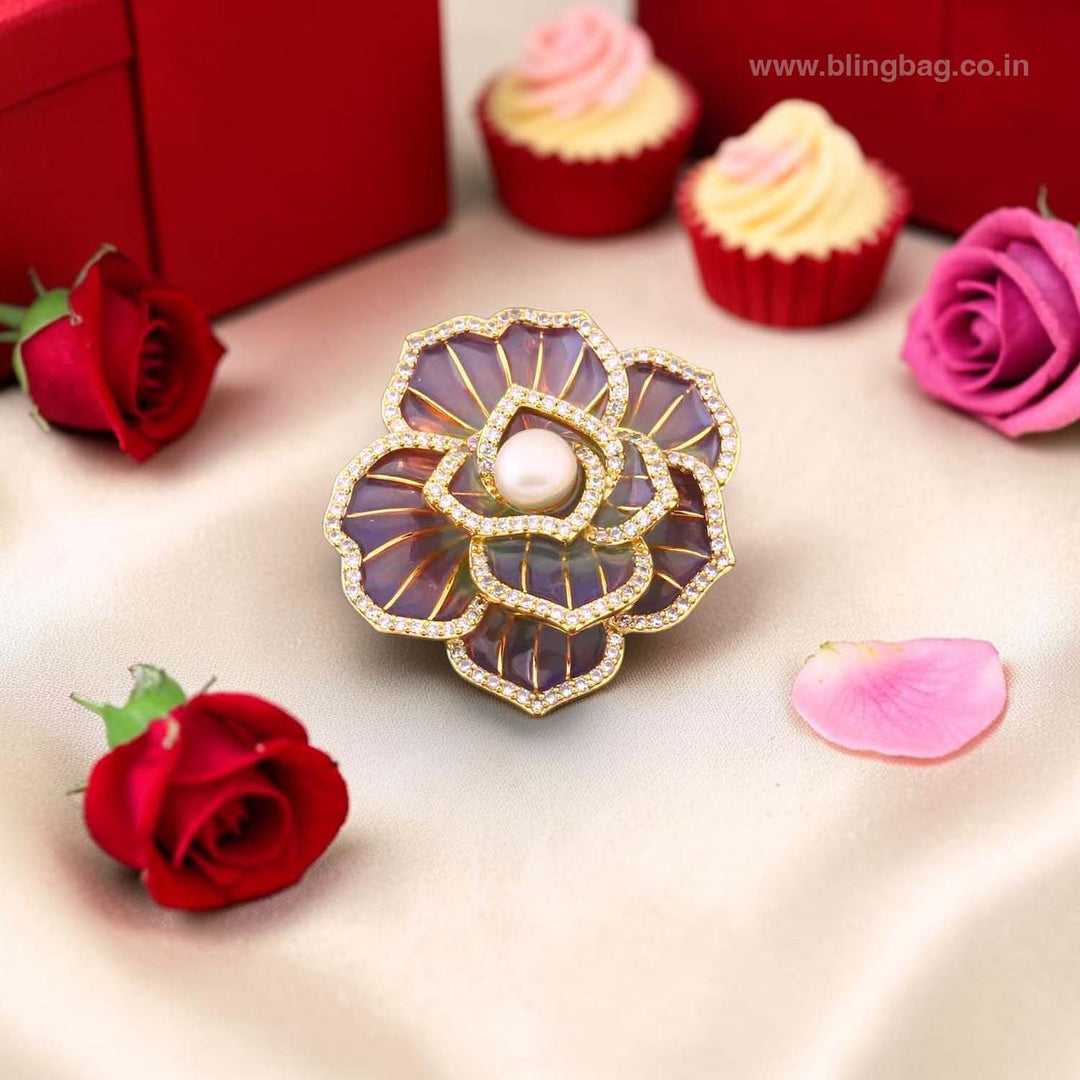 Purple Dewdrop Brooch