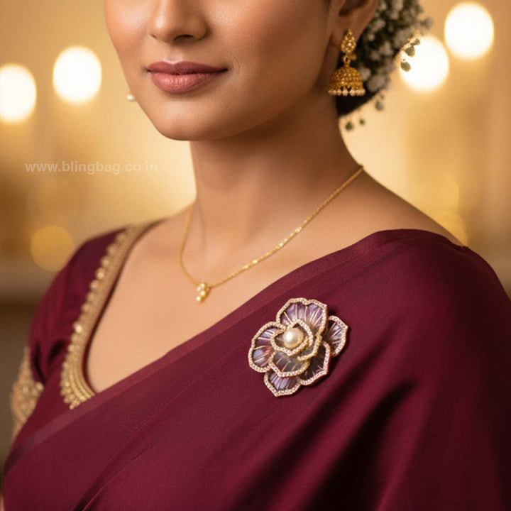 Purple Dewdrop Brooch