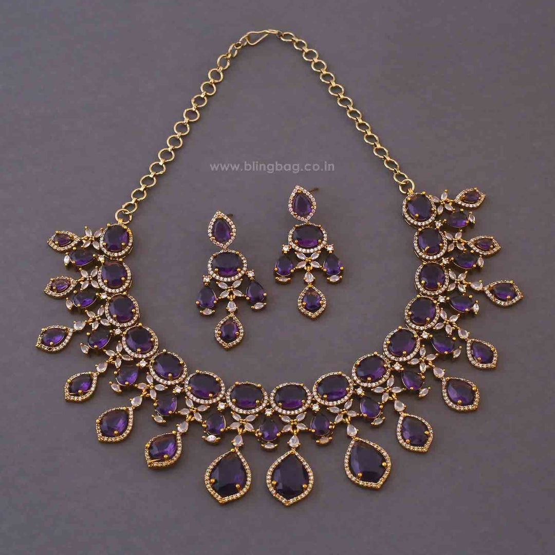 Purple Diamora Victorian Jewellery Set - New Arrival