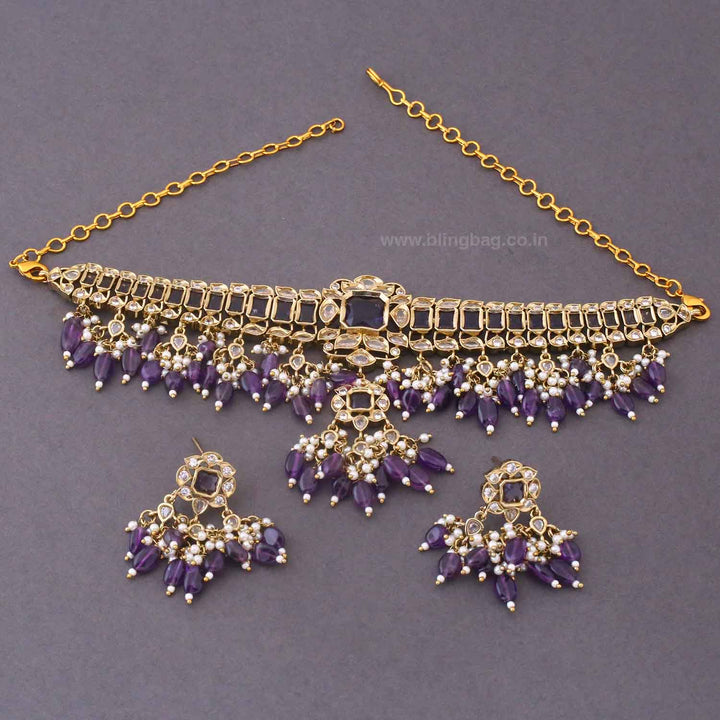 Purple Elarine Victorian Jewellery Set - New Arrival