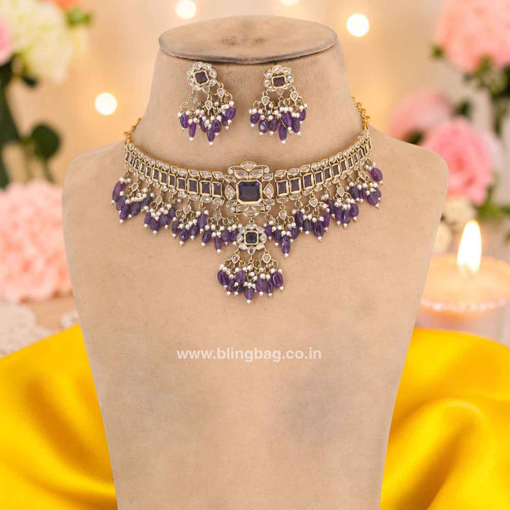 Purple Elarine Victorian Jewellery Set - New Arrival