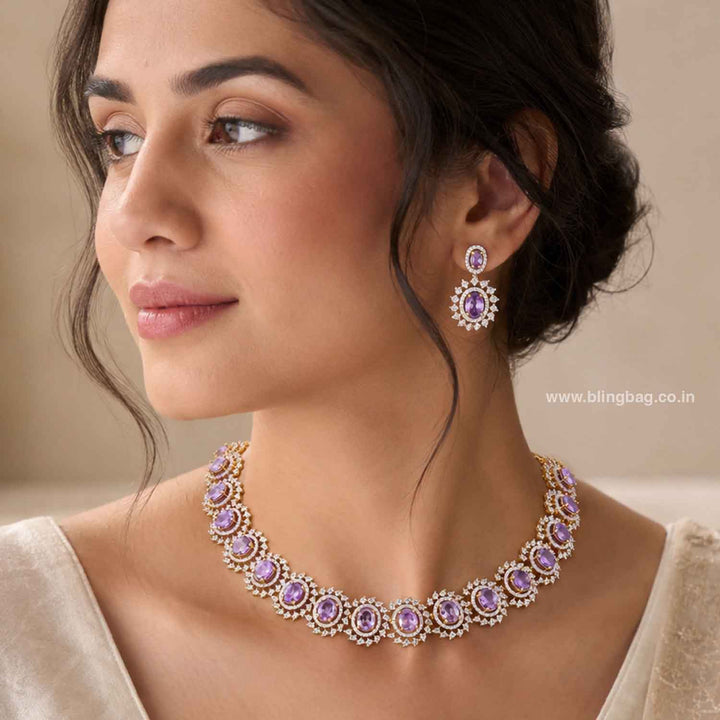 Purple Lyandra Victorian Jewellery Set - New Arrival