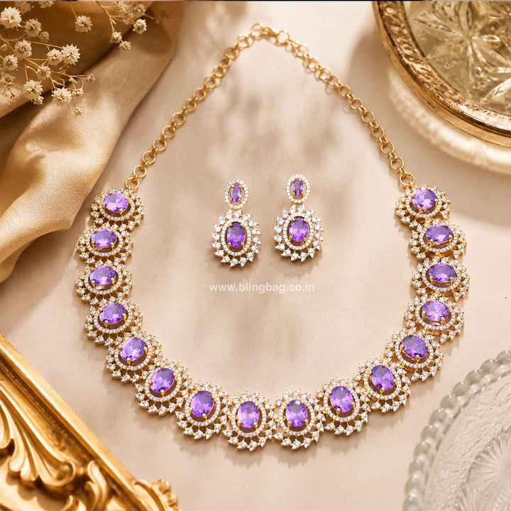 Purple Lyandra Victorian Jewellery Set - New Arrival