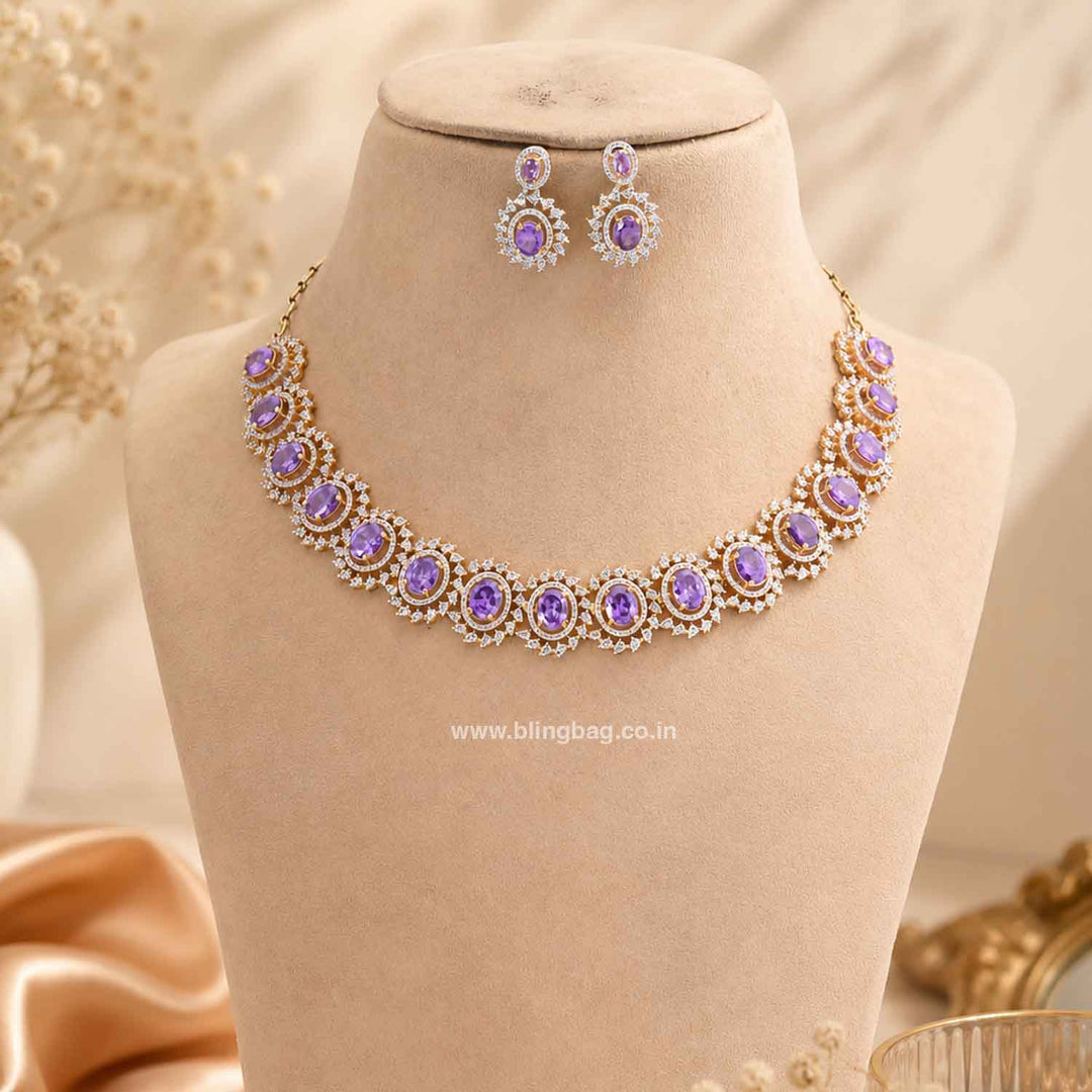 Purple Lyandra Victorian Jewellery Set - New Arrival