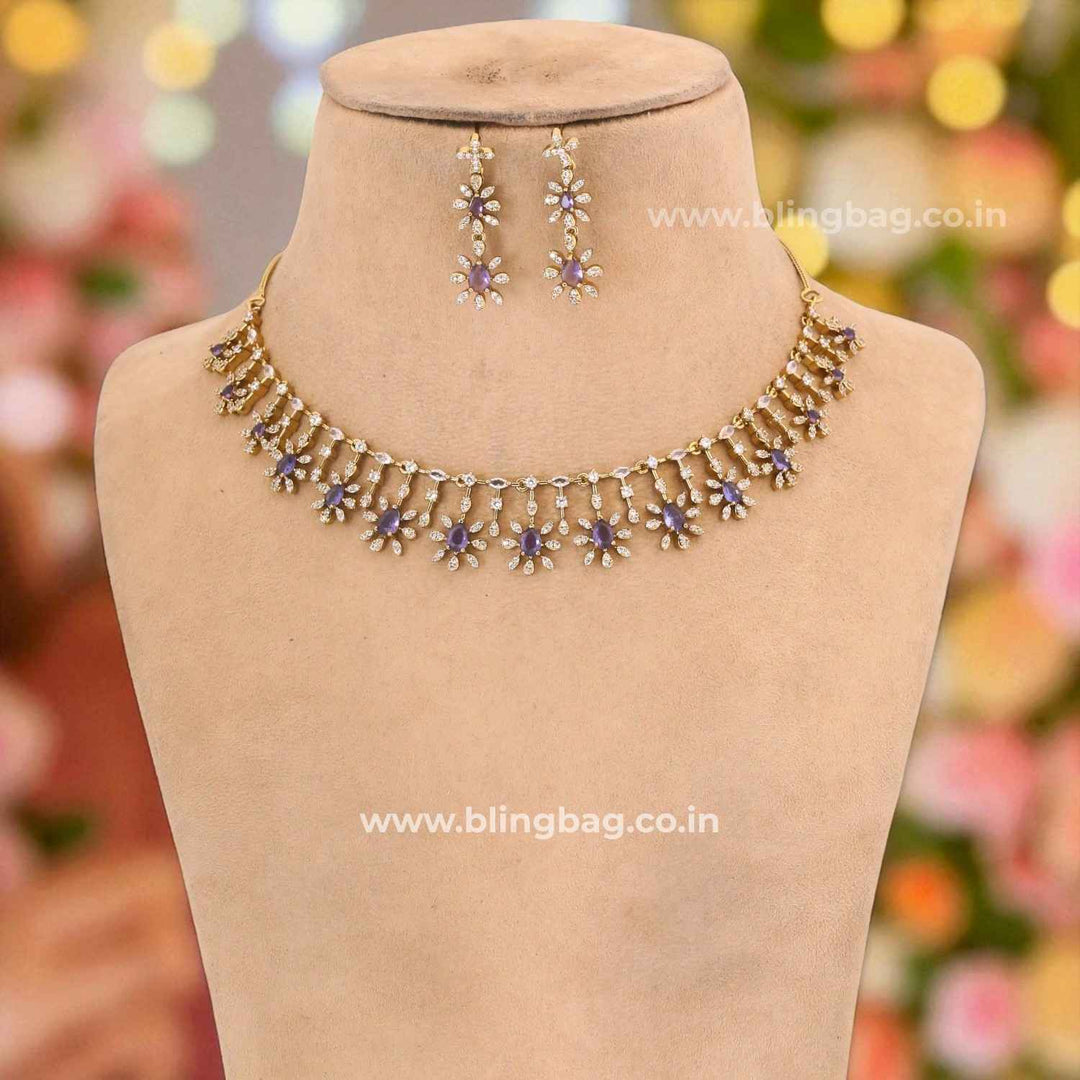 Purple Naira Victorian Jewellery Set - New Arrival