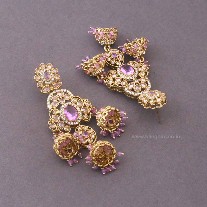 Purple Prashi Jhumkis