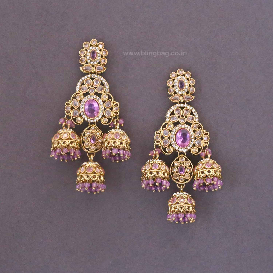Purple Prashi Jhumkis
