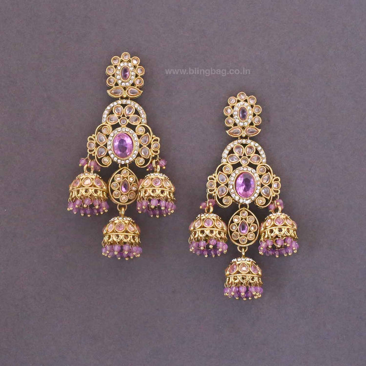 Purple Prashi Jhumkis