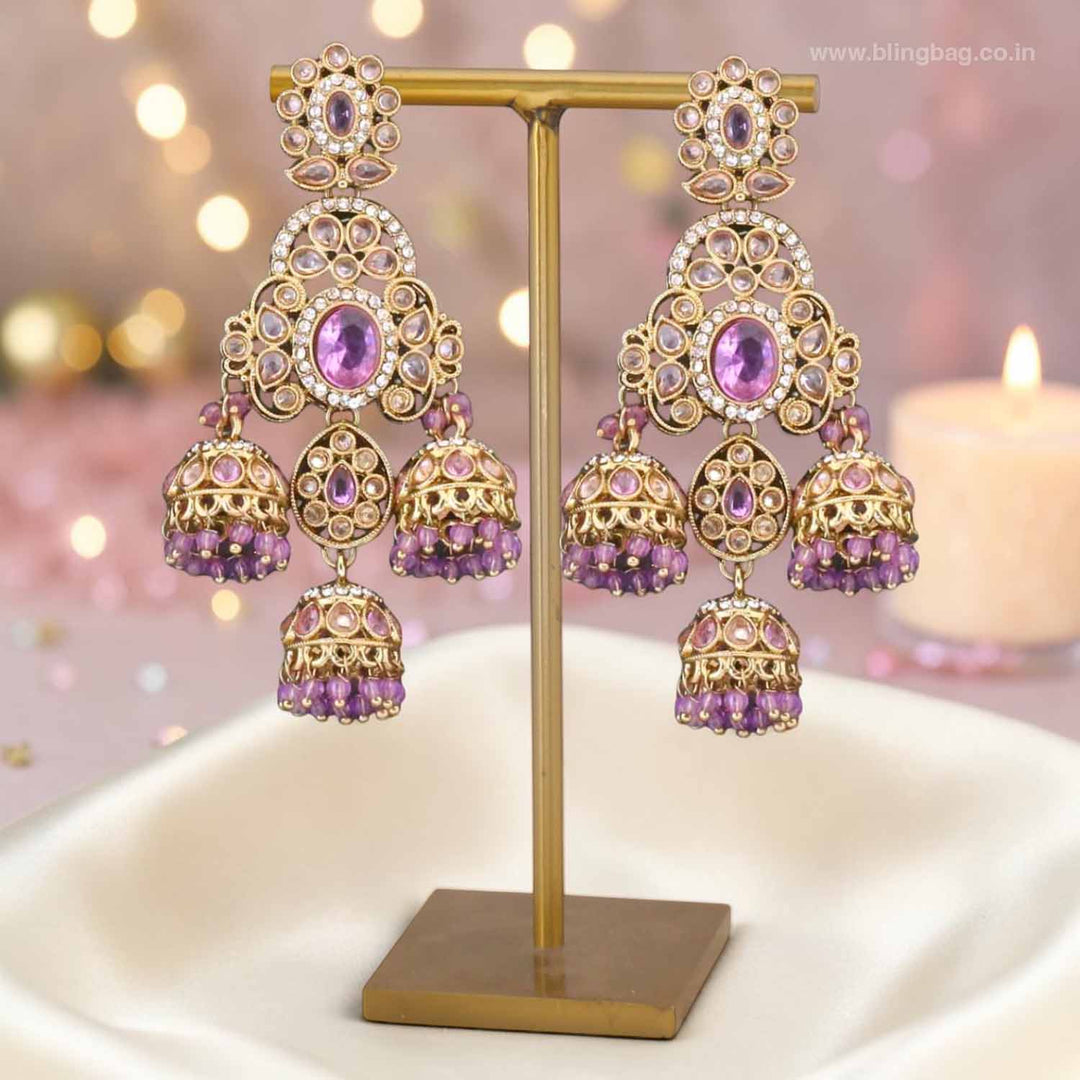 Purple Prashi Jhumkis