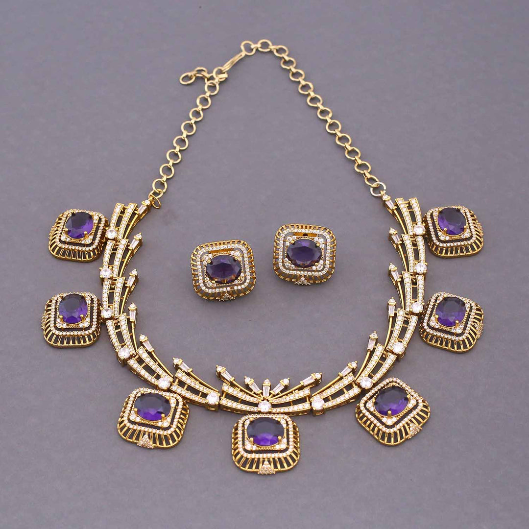 Purple Syaami Victorian Jewellery Set - New Arrival