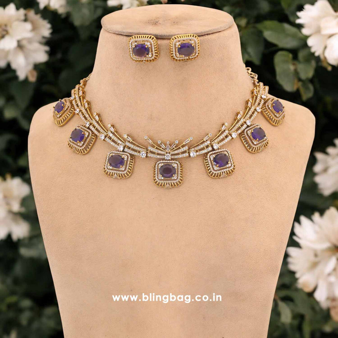 Purple Syaami Victorian Jewellery Set - New Arrival