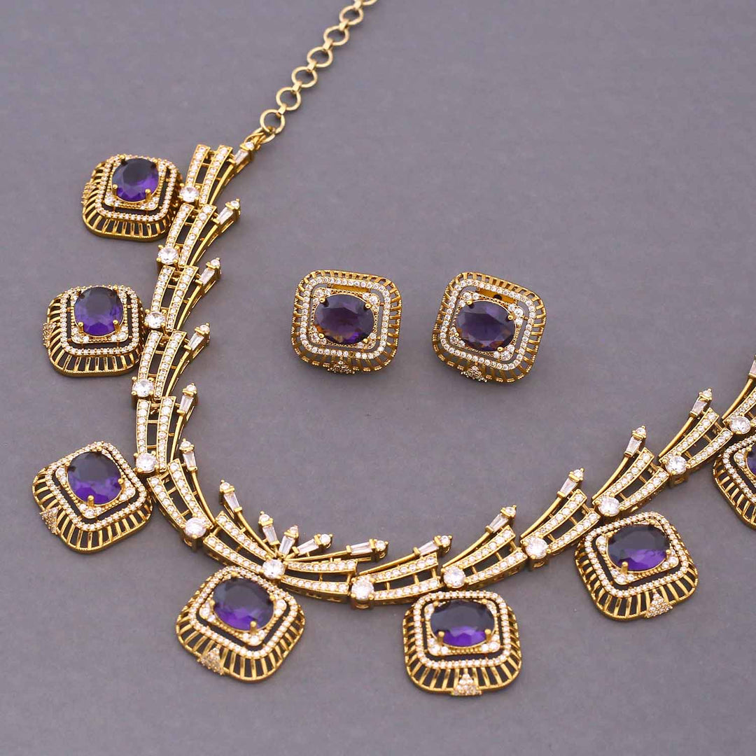 Purple Syaami Victorian Jewellery Set - New Arrival