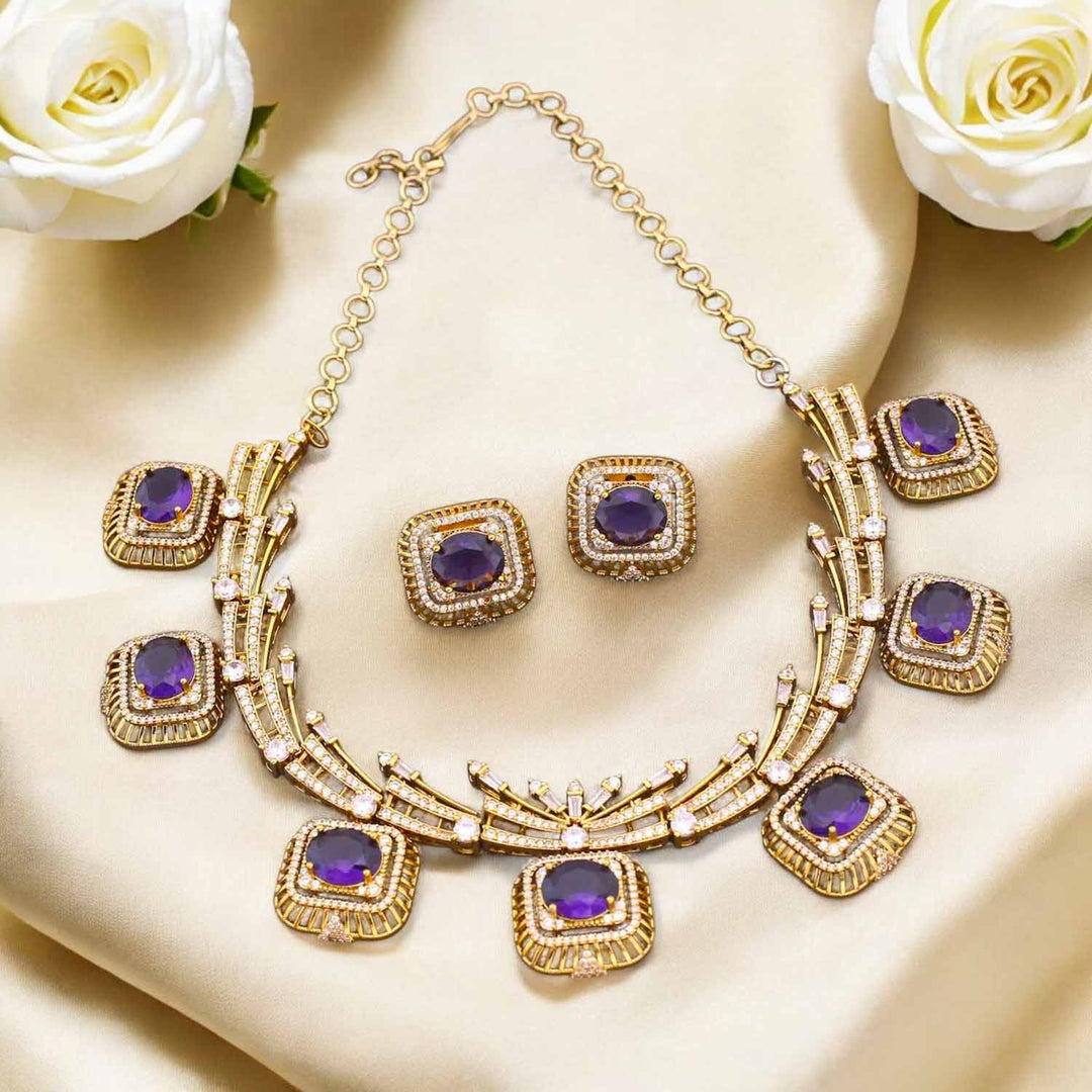 Purple Syaami Victorian Jewellery Set - New Arrival