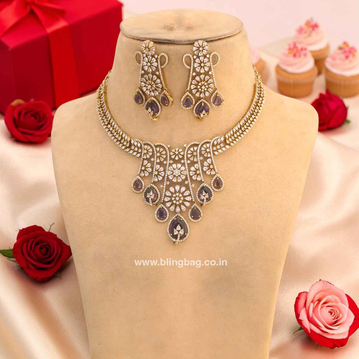 Purple Tasneem Hasli Victorian Jewellery Set- New Arrivals
