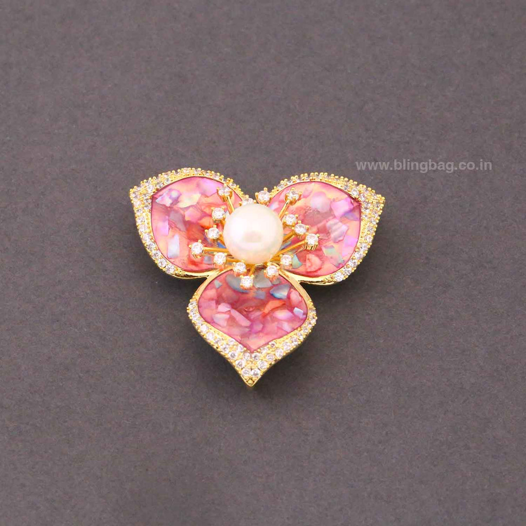 Purple Trillium Brooch