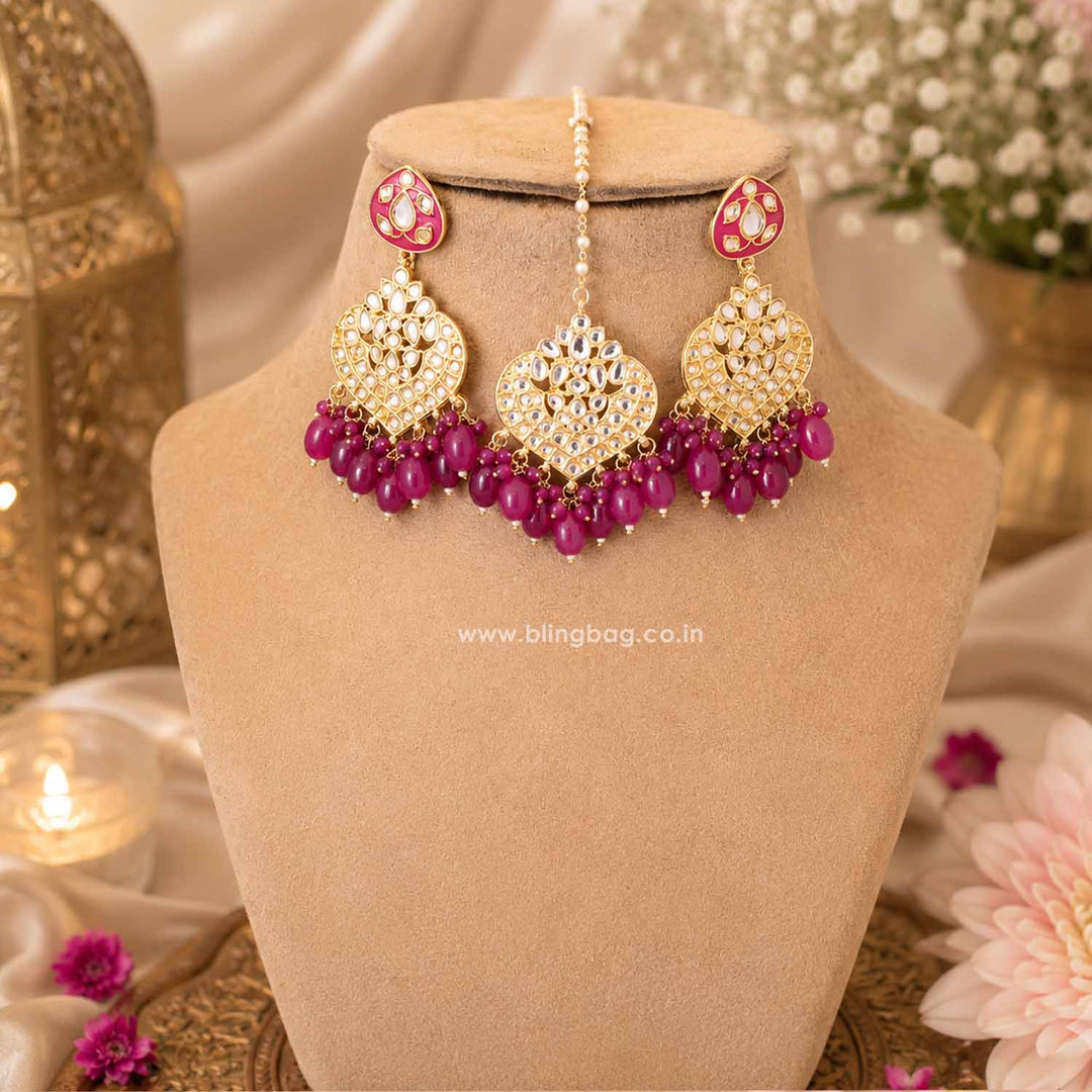 Purple Una Kundan Jewellery Set
