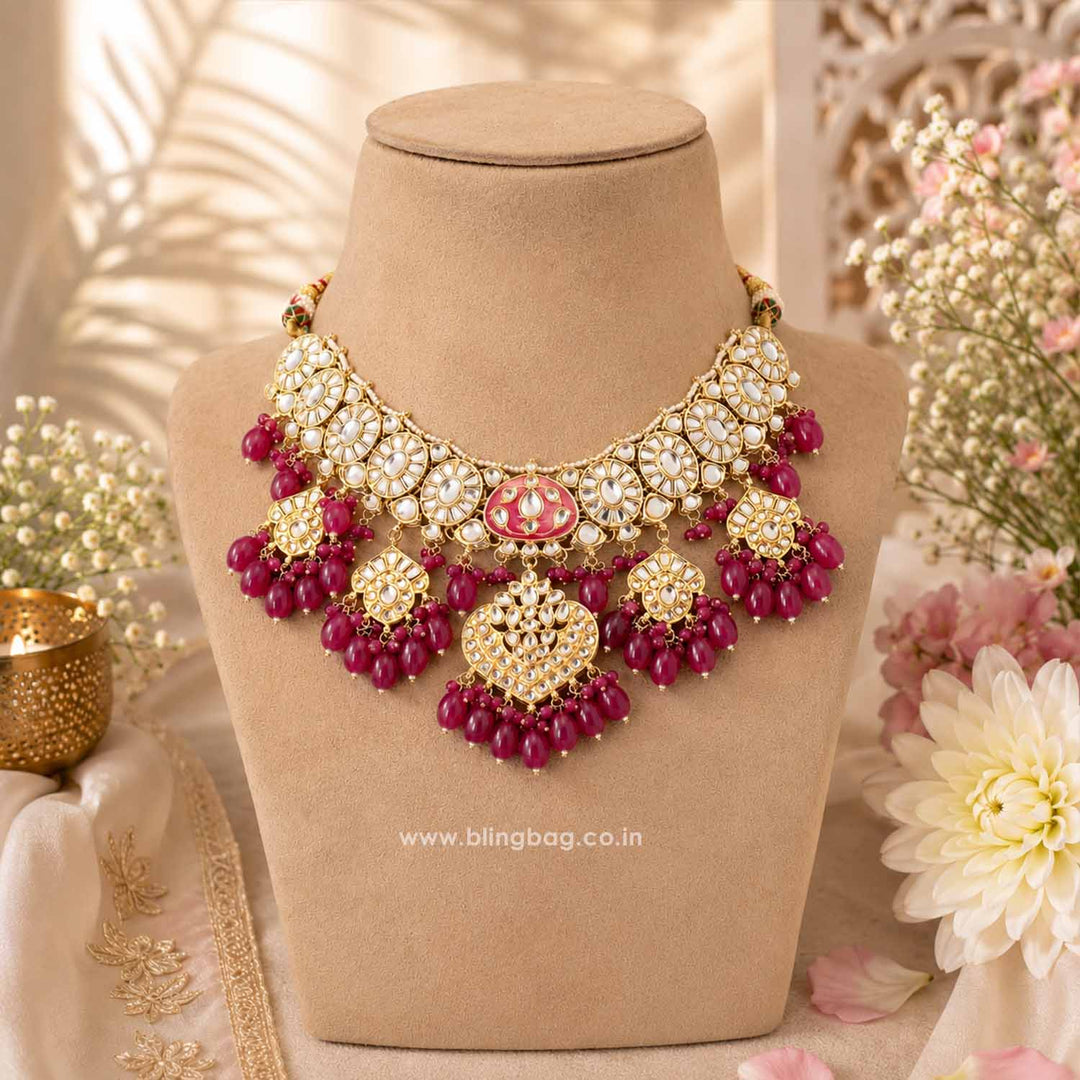 Purple Una Kundan Jewellery Set