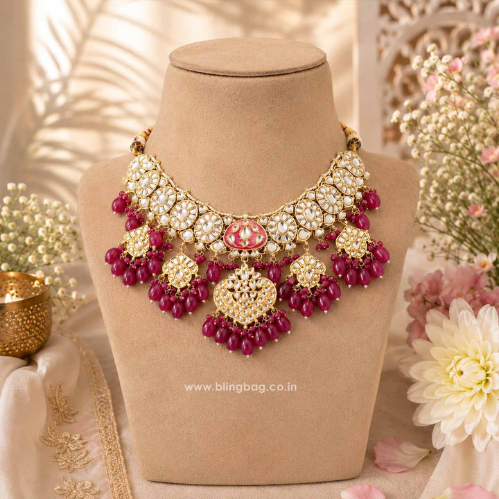 Purple Una Kundan Jewellery Set