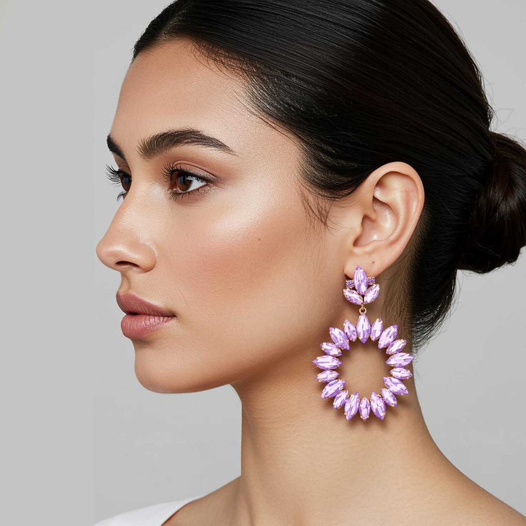 Purple Zinachi Chandbalis