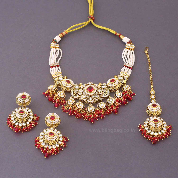 Rani Iniya Kundan Jewellery Set