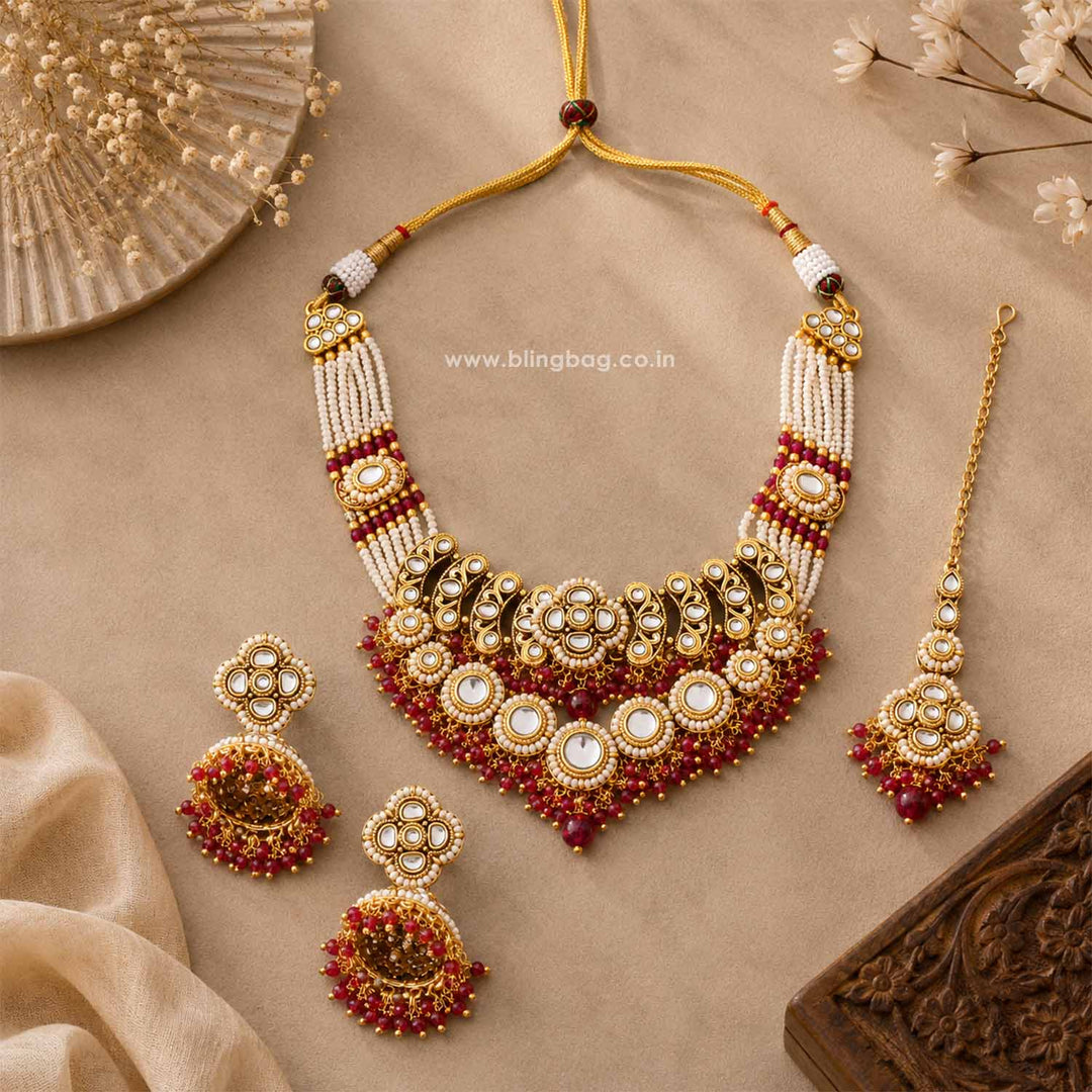 Rani Lahari Kundan Jewellery Set