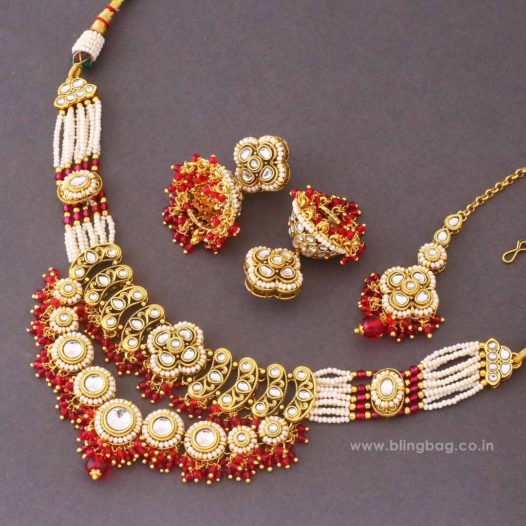Rani Lahari Kundan Jewellery Set