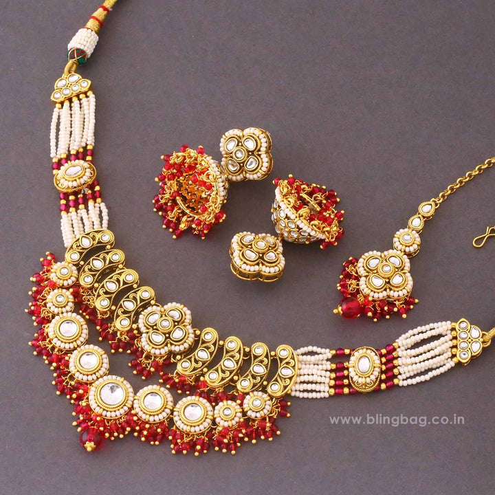 Rani Lahari Kundan Jewellery Set